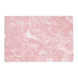 Cute Pink Abstract Faux Marble Pattern Placemat