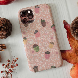 Cute pink Acorns Fall Autumn pastel pattern  iPhone 13 Case