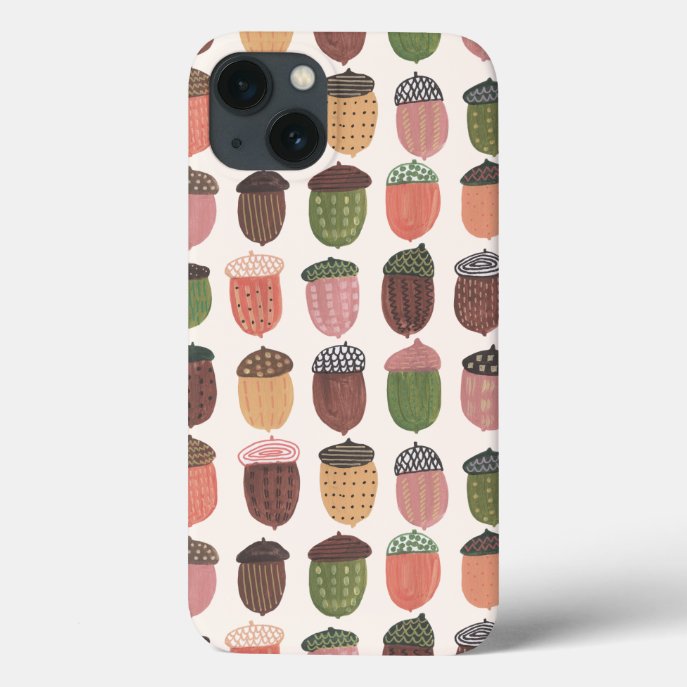 Cute pink Acorns Fall Autumn pastels pattern iPhone 13 Case