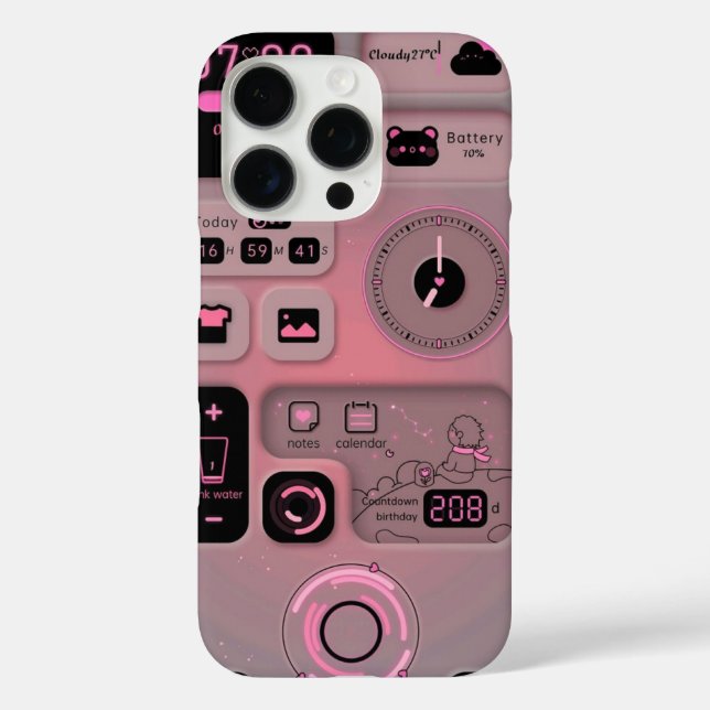 Cute Pink Aesthetic Phone Sticker Case-Mate iPhone Case (Back)