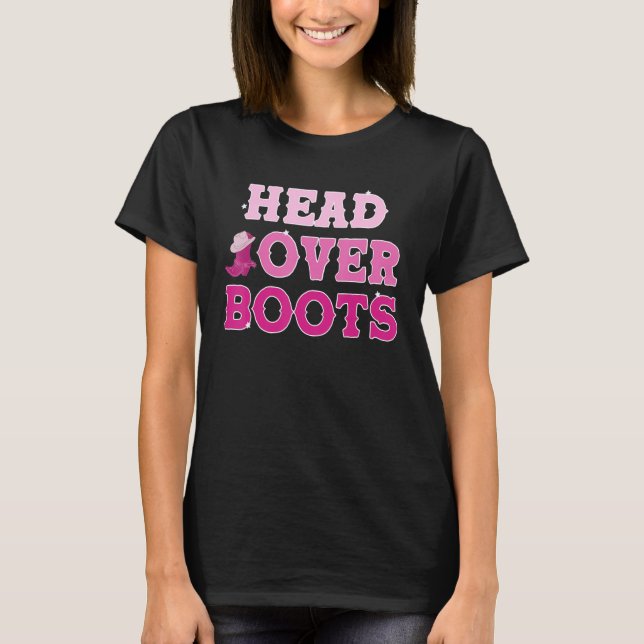 Cute Pink Aesthetic Southern Cowgirl Country Music T-Shirt (Front)