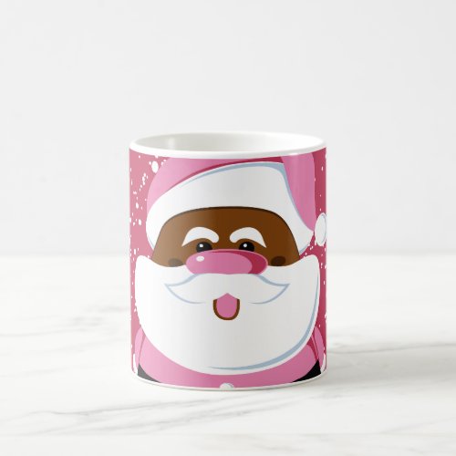 Cute pink African_American Santa Claus Christmas Coffee Mug