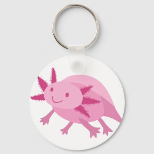 Cute Pink Albino Axolotl Keychain