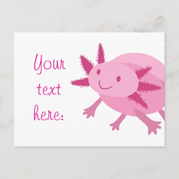 Cute Pink Albino Axolotl Postcard by saradaboru at Zazzle