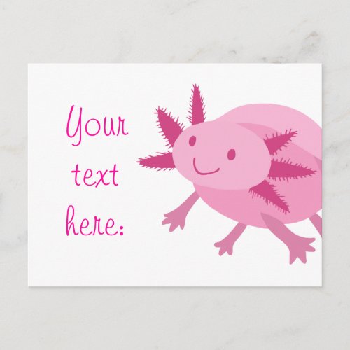 Cute Pink Albino Axolotl Postcard