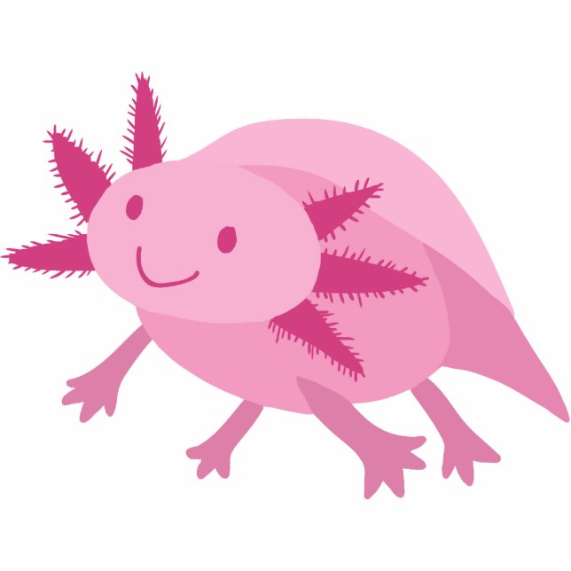 Cute Pink Albino Axolotl Statuette (Front)