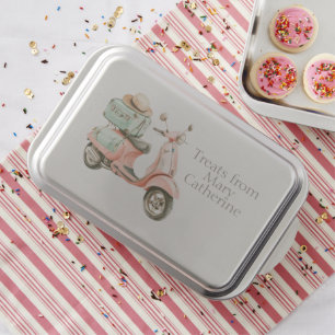 Cute Pink and Aqua Coastal Scooter Cake Pan
