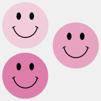 Cute Pink and Black Face Labels