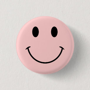 Cute Pink and Black Face Pinback Button