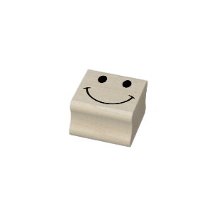 Cute Pink and Black Face Rubber Stamp
