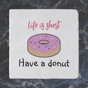 Cute Pink and Black Have A Donut Trivet