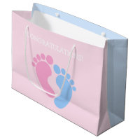 Cute pink and blue baby feet congratulations