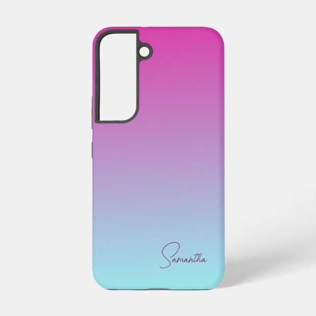 Cute Pink and Blue Cotton Candy Ombre Samsung Galaxy Case (Back)