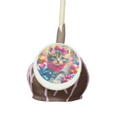 Cute Pink and Blue Kitten Girl's Birthday Cake Pops (Front)
