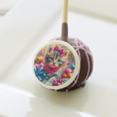 Cute Pink and Blue Kitten Girl's Birthday Cake Pops (Front Insitu)