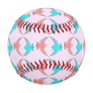 Cute Pink and Blue Love Birds Baseball