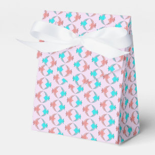 Cute Pink and Blue Love Birds Favor Boxes