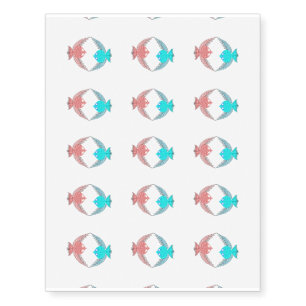 Cute Pink and Blue Love Birds Temporary Tattoos