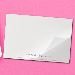 Cute Pink and Blue Monogram Full Name Paper Pad