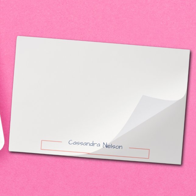 Cute Pink and Blue Monogram Full Name Paper Pad (Creator Uploaded)