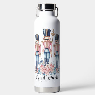 CUTE PINK AND BLUE NUTCRACKER CHARACTERS WATER BOTTLE