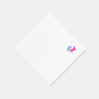 Cute Pink and Blue Pastel Baby Footprints Blocks Napkins