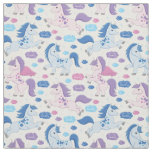Cute pink and blue unicorns pattern Fabric