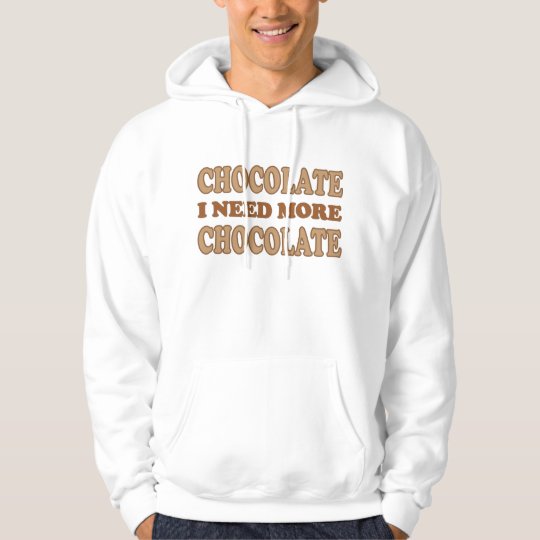 Cute Pink and Brown I Need Chocolate Hoodie | Zazzle