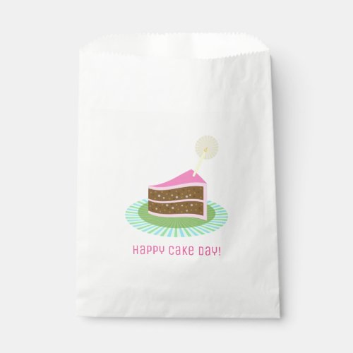 Cute Pink and Chocolate Birthday Cake Favor Bag