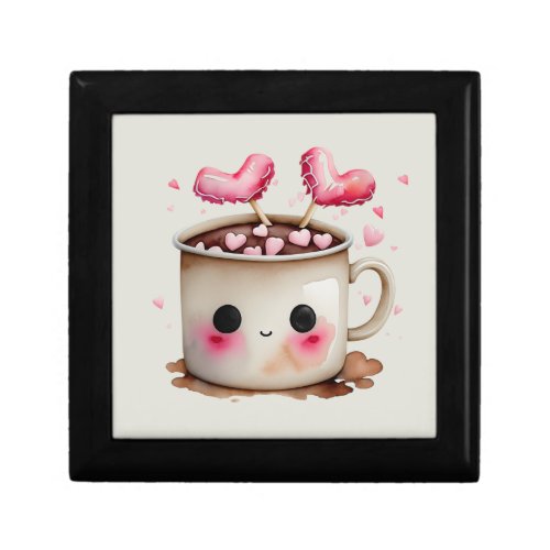 Cute Pink and Cream Watercolor Hot Chocolate Mug Gift Box