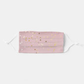 Cute Pink And Gold Confetti Stars Adult Cloth Face Mask (Front, Folded)