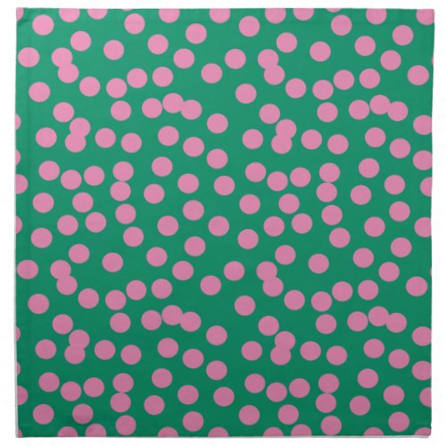 Cute Pink and Green Dots and Spots Pattern Cloth Napkin