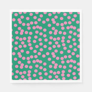 Cute Pink and Green Dots and Spots Pattern Napkins