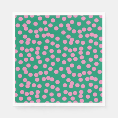 Cute Pink and Green Dots and Spots Pattern Napkins