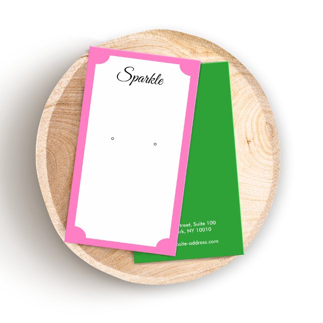 Cute Pink and Green Earring Display Card (Creator Uploaded)