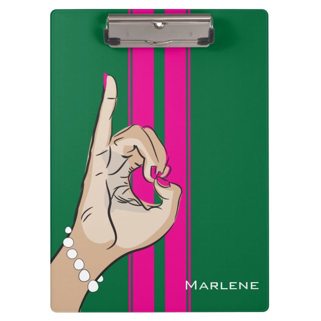 Cute Pink and Green illustration Clipboard (Front)