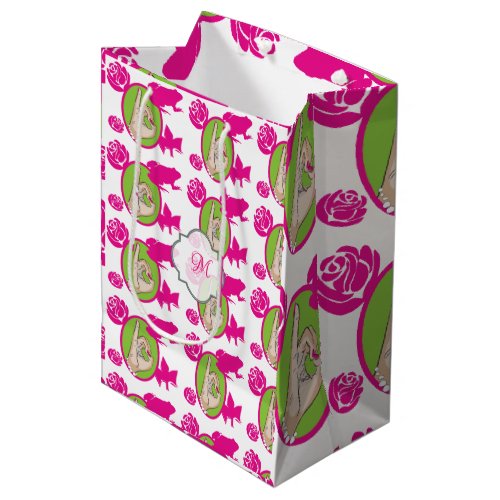 Cute pink and green medium gift bag