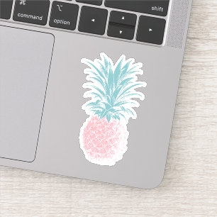 Cute Pink and Green Pineapple Illustration Sticker