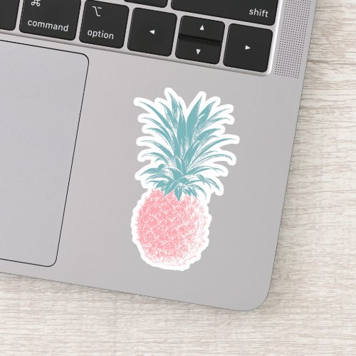 Cute Pink and Green Pineapple Illustration Sticker
