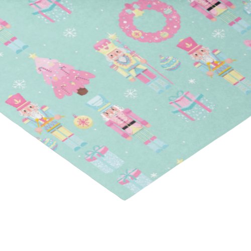 Cute Pink and Mint Green Christmas Nutcracker Tissue Paper