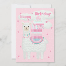 Cute pink and mint llama