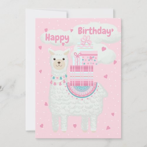 Cute pink and mint llama 