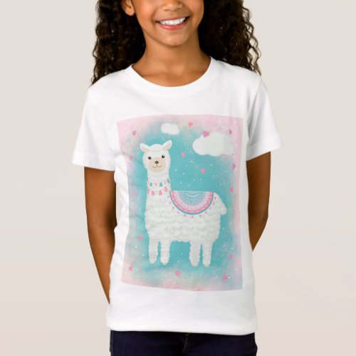 Cute pink and mint llama T_Shirt