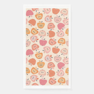 Cute pink and orange apple pattern paper guest towels