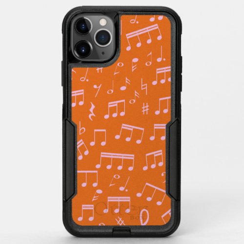 Cute Pink and Orange Music Notes Pattern OtterBox Commuter iPhone 11 Pro Max Case