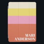 Cute Pink and Orange Stripes Modern Personalized<br><div class="desc">Cute Pink and Orange Stripes Modern Personalized iPad Cover</div>