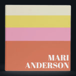 Cute Pink and Orange Stripes Modern Personalized  3 Ring Binder<br><div class="desc">Cute Pink and Orange Stripes Modern Personalized 3 Ring Binder</div>