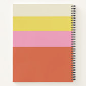 Cute Pink and Orange Stripes Modern Personalized   Notebook (Back)