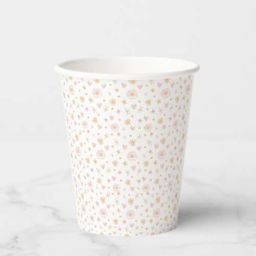 Cute Pink and Orange Sunshine Theme  Paper Cups