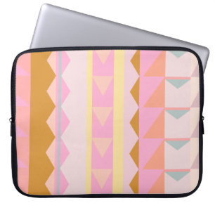 Cute Pink and Pastel Colors Geometric Pattern Laptop Sleeve